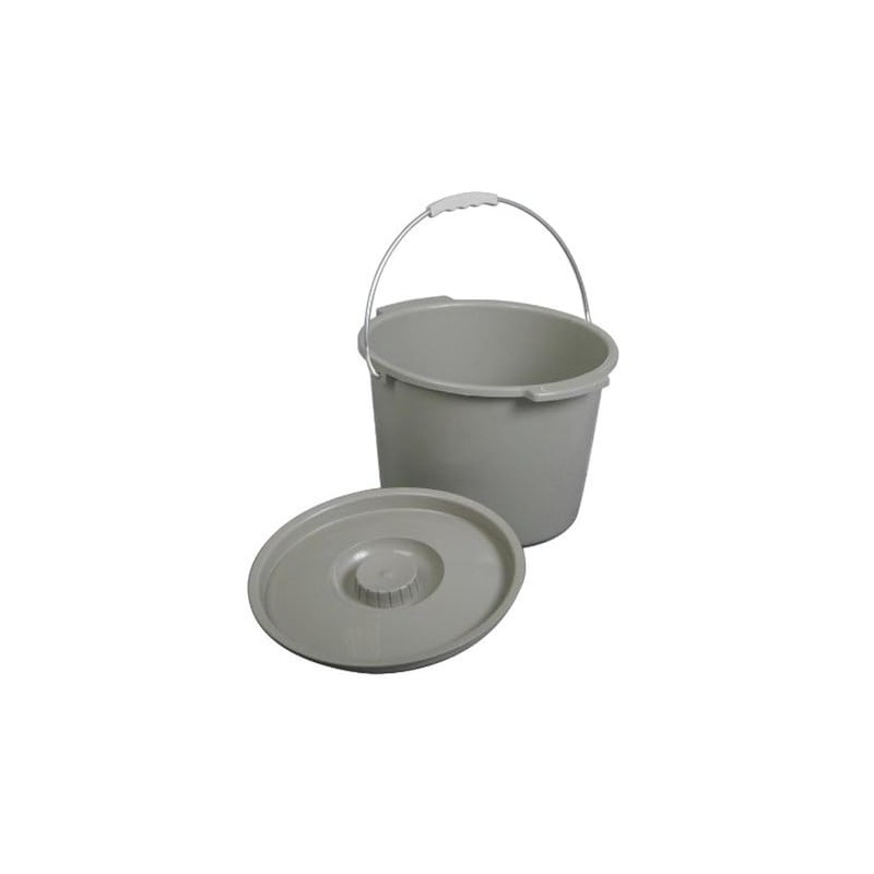 Medline MDS80306B Commode Buckets with Handle and Lid (Pack of