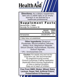 HealthAid Serrapeptase 250,000 SPU 30 Tablets