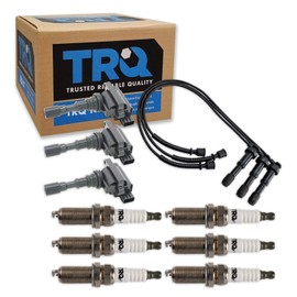 TRQ Ignition Coil & Spark Plug Kit Iridium 10 Piece Compatible with 2003–2006 Hyundai Santa Fe V6 3.5L 2003–2005 Hyundai XG350 2004–2006 Kia Amanti
