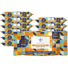 ALTA + Alcohol Free Hand Sanitizing Wipes, Travel Size, 20 Wipes, 12 Packs, Total 240 Pieces