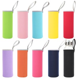 Neikafan Pack of 10 Water Bottles, Bottle Sleeve, Neoprene Case, Bottle 550 ml, Bottles, Water Bottle, Thermal Case, Bottle Protection Sleeve for Outdoor Sports, Camping, Hiking, Travel (10 Colours)