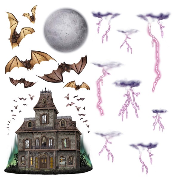 Haunted House & Night Sky Props Party Accessory (1 count)