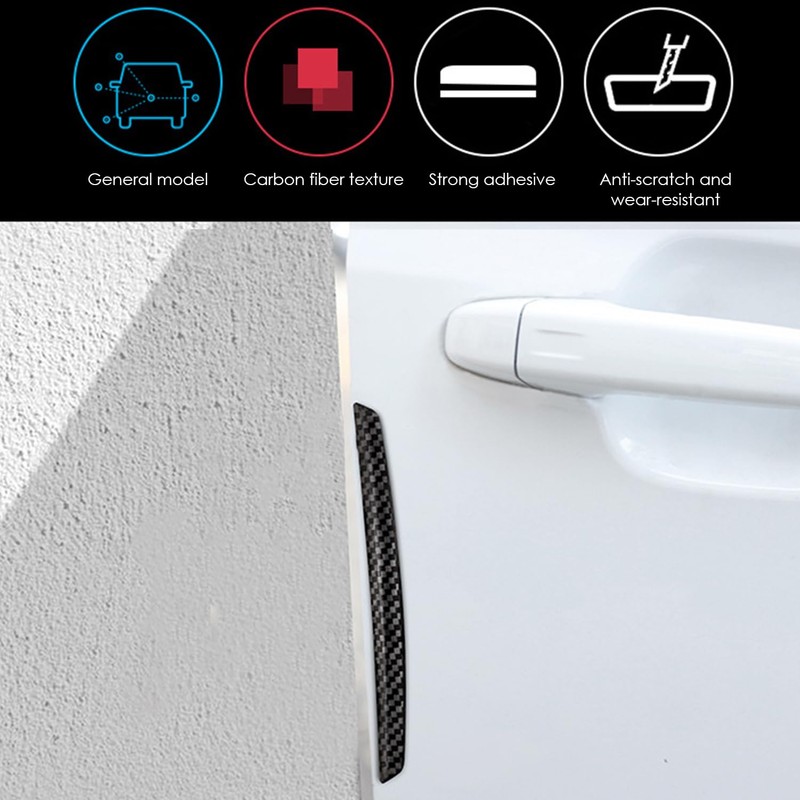 Pack of 8 Carbon Fibre Pattern Car Door Edge Stickers,