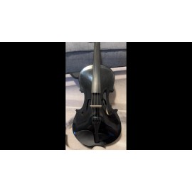 Unbranded 4/4 Full Size Black Violin with Case, Bow and Accessories, Bridge Comes Preset