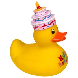 MIJOMA Squeaky Duck Bath Duck, Cute Swimming Ducks for Children and Adults, High Quality, Durable Material, Approx. 10 cm (Birthday)