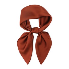 Silk Head Scarf for Women-Fashion Simple Brown/Tan Satin Hair Scarf Bandana Hairband Neckerchief Purse Scarf(Style 70)