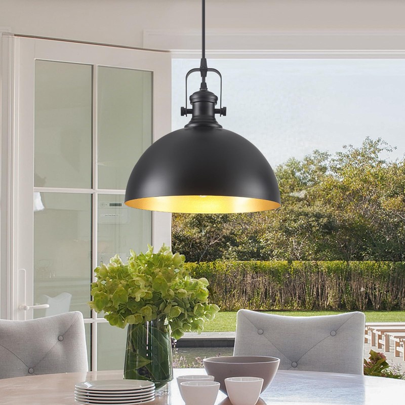 LWWHQ Black Pendant Lights Kitchen Island 2 Pack, Farmhouse Kitchen