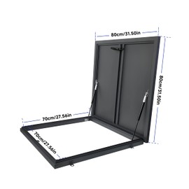 27.56"L x 27.56"W DRKSBesto Galvanized Powder Coated Steel Roof Hatch; Roof Steel Security Door; Roof Access Hatch