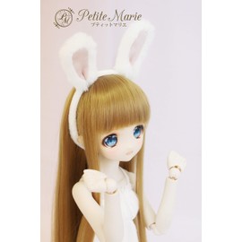 Petite Marie 1/3 DD MDD Compatible (DDH-01-10 Compatible) Faux Fur Fluffy Rabbit Ears Headband White 9-10 Inches 23.6 inches (60 cm) Doll 15.7 inches (40 cm) Doll Clothes [Petite Marie] [No.0101]