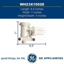 GE WH23X10028 Genuine OEM Drain Pump for GE Washing Machines Silver