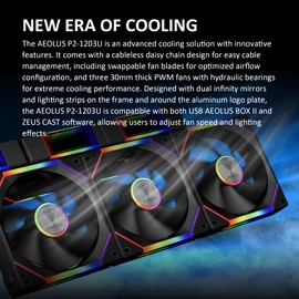 GAMDIAS Aeolus P2-1203U 120mm ARGB PWM Fan(3 Fan Pack w/USB Hub), Include Reverse Fan Blade x3, ARGB Sync Ready, Easy Installation & Cabless Daisy-Chain Design, Silent Operation, Up to 2400RPM, Black