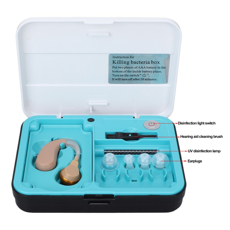 Hearing Aid Earphone Amplifier with Sterilization Box Noise Reduction Ear