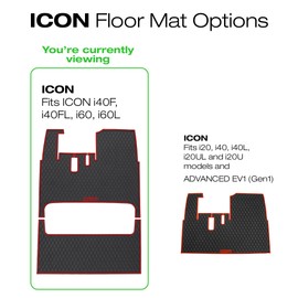 Xtreme Mats ICON Compatible Full Coverage Golf Cart Floor Mats Set (1st & 2nd Row Mats) Fits ICON 4F & 6 Seater Golf Carts - i40F, i40FL, i60, i60L - All Black