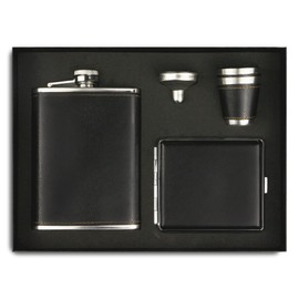 Hip Flask Set Stainless Steel Flask of Gifts for Men 8OZ Bar Party Camping Barbecue Portable Pocket Flask Green (Black Box)