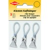 Kleiber Towel Clip Hanger, Three Piece, Silver
