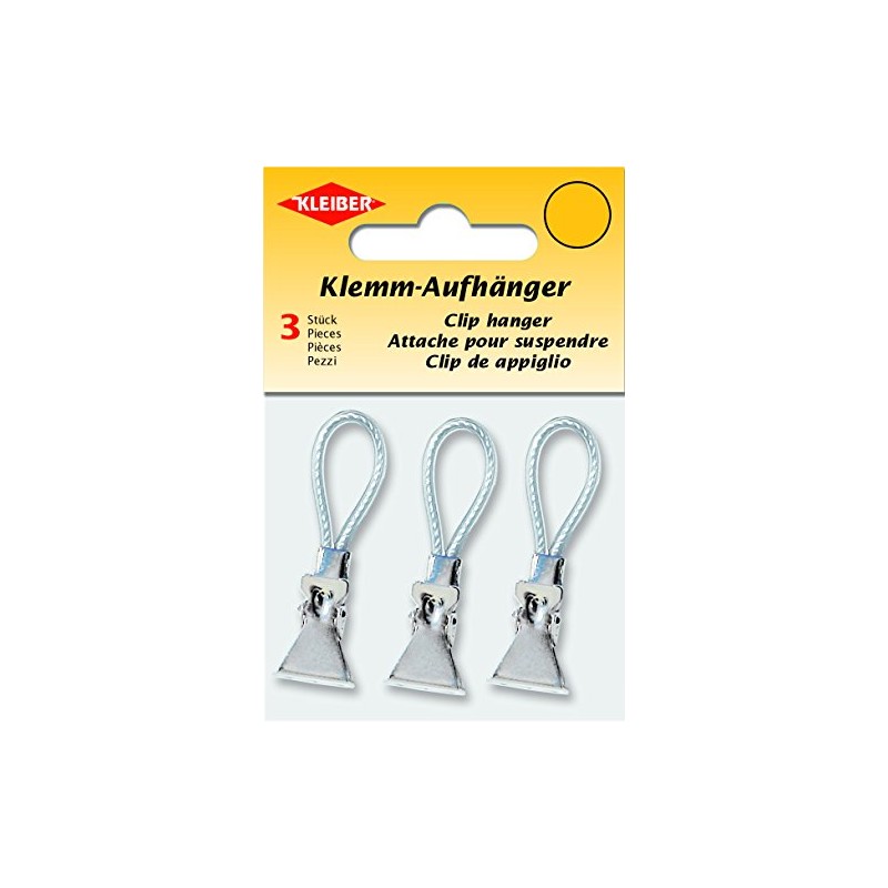 Kleiber Towel Clip Hanger, Three Piece, Silver