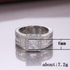 925 Sterling Silver Sparkling Diamond Square Ring, Fashionable Square Diamond,