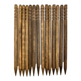 Solid Wood Barrette Stick, Lathe-turned Hardwood, Dark Brown Stain Finish, for Hair Barrettes