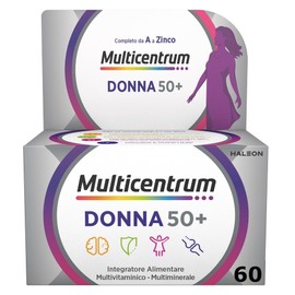 Multicentrum Woman 50+, Complete Multivitamin Food Supplement, Folic Acid, Vitamin D, E, Fights Tiredness for Women 50+ years, 60 Tablets