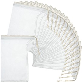 Compost Tea Bag, Pump Strainer Bag with Drawstring, Mesh Filter Bag, 600 µm for Prevents Clogging During The Straining Process (20 Pieces,23 x 16 cm)