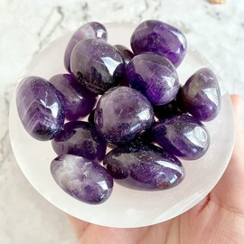 Zenkeeper 1/2 Lb Tumbled Amethyst Crystal Stones Tumbled Amethyst Crystals Polished Quartz Gemstones for Wicca, Reiki, Crystal Healing (Purple Amethyst, Large 1.25" - 1.95")