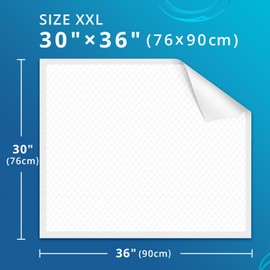 WhyWorry Extra Large Disposable Bed Pads 30" x 36", Super Absorbent Leakproof Incontinence Underpads for Surface Protection, Quilted Chucks Pee Pads for Adults and Babies, 80 Count (2 Packs of 40)