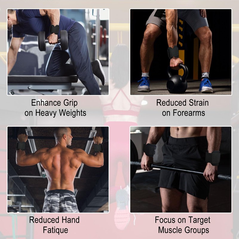 powerfeng Lifting Hooks for Weight Lifting: Weightlifting Hooks Wrist Straps