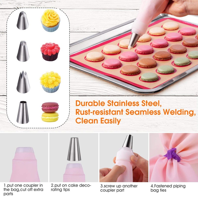 Silicone Macaron Baking Mat Kit - (30 in 1) Macaroon