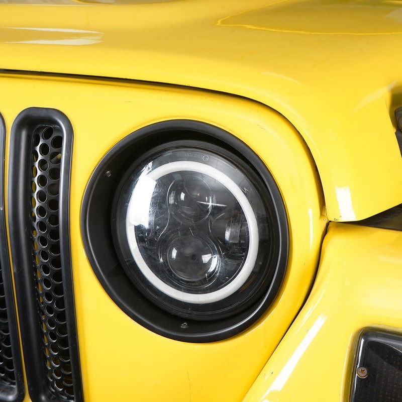 Hooke Road Wrangler TJ Matte Black Headlight Bezels Cover Trim