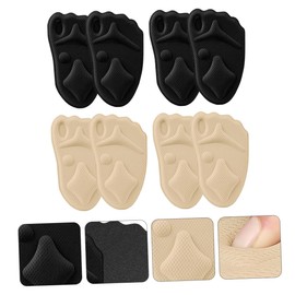 LIFKOME 4pairs Forefoot Cushions Sweat-absorbent and Pain Pads for High Heels Comfortable and Half Foot Pads for Shopping Work and Travel Black