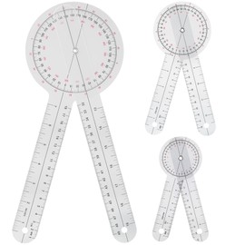 Goniometer Set 3 Pieces of 6/8/12 Inch Occupational Physical Therapy Protractor Tool Measurement Angle Ruler Kit Plastic 360 Degree Universal (3pc)