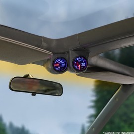GlowShift Gray Dual Overhead Gauge Pod Compatible with Buick Regal Grand National G-Body T-Top 1978-1987 - Factory Color Matched - Mounts (2) 2-1/16" (52mm) Gauges to T Top Header Trim