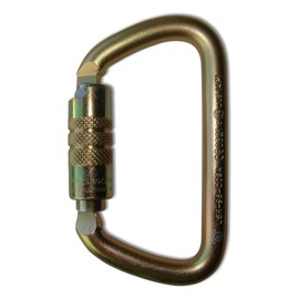 ProClimb USR-98-C09A NFPA D Carabiner Twist Lock, Zink Plated Finish, Large