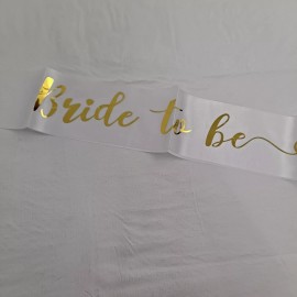 White Bride To Be Sash bride tribe tattoos Bachelorette Party White Gold Ring Party