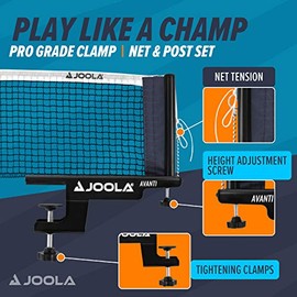 JOOLA 31009 Unisex ‚Äì Erwachsene TT-Netzgarnitur Avanti Tischtennisnetz, schwarz, 152cm & Tischtennisb√§lle Tournament Selektierte 40+mm Durchmesser