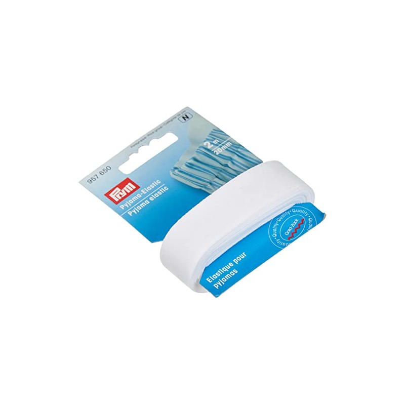 Prym Elastic, 7% EL, 93% PA, White, 1.86 x 6.7