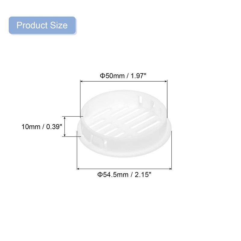 sourcing map 30Pcs 50mm/1.97" Circular Soffit Air Vents, Plastic Soffit