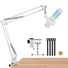 White Boom Arm for Hyperx Quadcast, Mic Desk White Stand