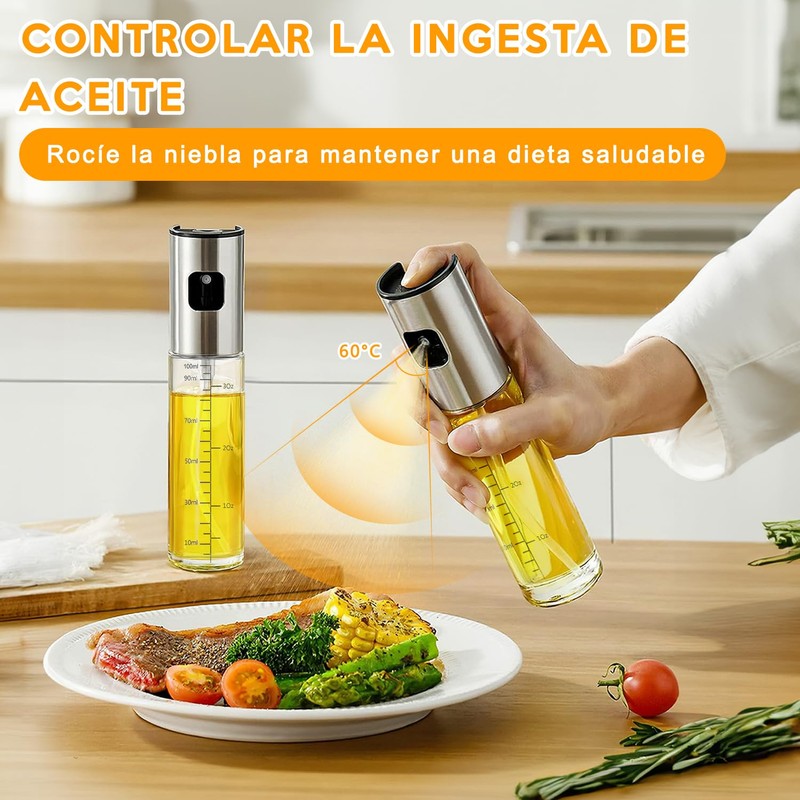 SYNMORE 2 Piezas Dispensador de Aceite de Cocina, Pulverizador de