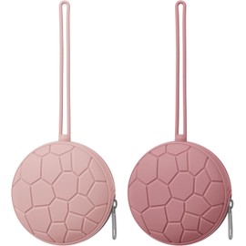 Paquete de 2 fundas de silicona para chupete, sin BPA, para bebés recién nacidos, para niños y niñas, estuche portátil de silicona para chupete (rubor / malva)