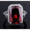 LRGKMCWTOB Elegant Huge Natural 3.5Ct Tanzanite 925 Silver Ruby Ring