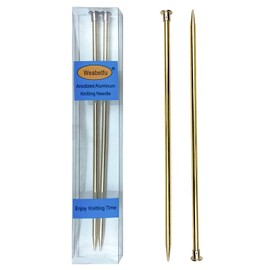 Weabetfu Aluminum Metal Knitting Needle,Colored Straight Single Pointed,10-inch Length for Handmade DIY Knitting,Size US 8(5.0mm)