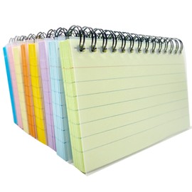 8 Packs Index Cards, 400 Sheets Flash Cards Coil Multicolor Flash Cards Revision Record Cards Note Taking Paper - 8 Colors - 5x3 Inches Each Coil Notebook