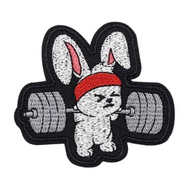 Funny Bunny Gym Patch, Hook&Loop 3" for Backpack,Vest,Gym Bag