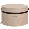 PATIOASIS 32 inch Outdoor Fireplace Cover - Waterproof, UV-Resistant Round