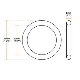 TA-VIGOR 10Pcs Nitrile Rubber O-Rings, 32mm OD 22mm ID 5mm Width Rubber Washers Spacer O-Rings Gasket kit, Metric Sealing Gasket for Hose, Faucet, Automotive, Plumbing