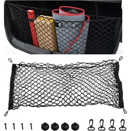 Red de Carga Extensible, Redes de Malla de Almacenamiento Elástica Ajustable, Red de Carga Estilo Sobre con Tornillos de Montaje y Ganchos, Red Organizadora de Carga Trasera del Maletero para