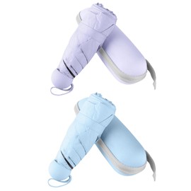 BAODINI Travel Mini Umbrella for Purse With Case-Small Compact UV Umbrella Protection Sun-Lightweight Tiny Pocket Umbrella UPF 50+ for Women, Girls