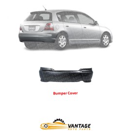 Vantage Auto Parts - Rear Bumper Cover Compatible with Honda Civic 2004-2005 | Direct Replacement | Plastic | Primed | 04715S5PA91ZZ | HO1100216