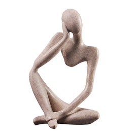 Hosoncovy Resin Thinker Statue Thinker Sculpture Thinker Figurine Thinker Ornament Think Men Ornament Statue Crafts Art Gift Sculpture Decoration for Home Office Bookshelf Desk Decor (Right Thinker)